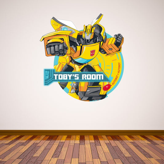 Transformers Bumblebee Personalised Name Wall Sticker
