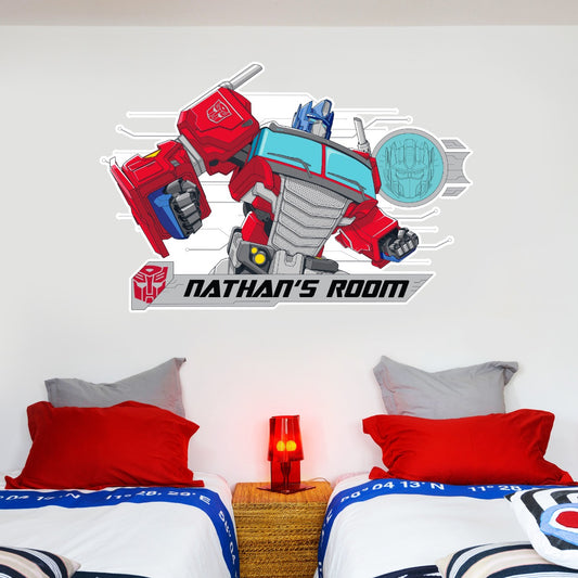 Transformers Optimus Prime Personalised Name Wall Sticker