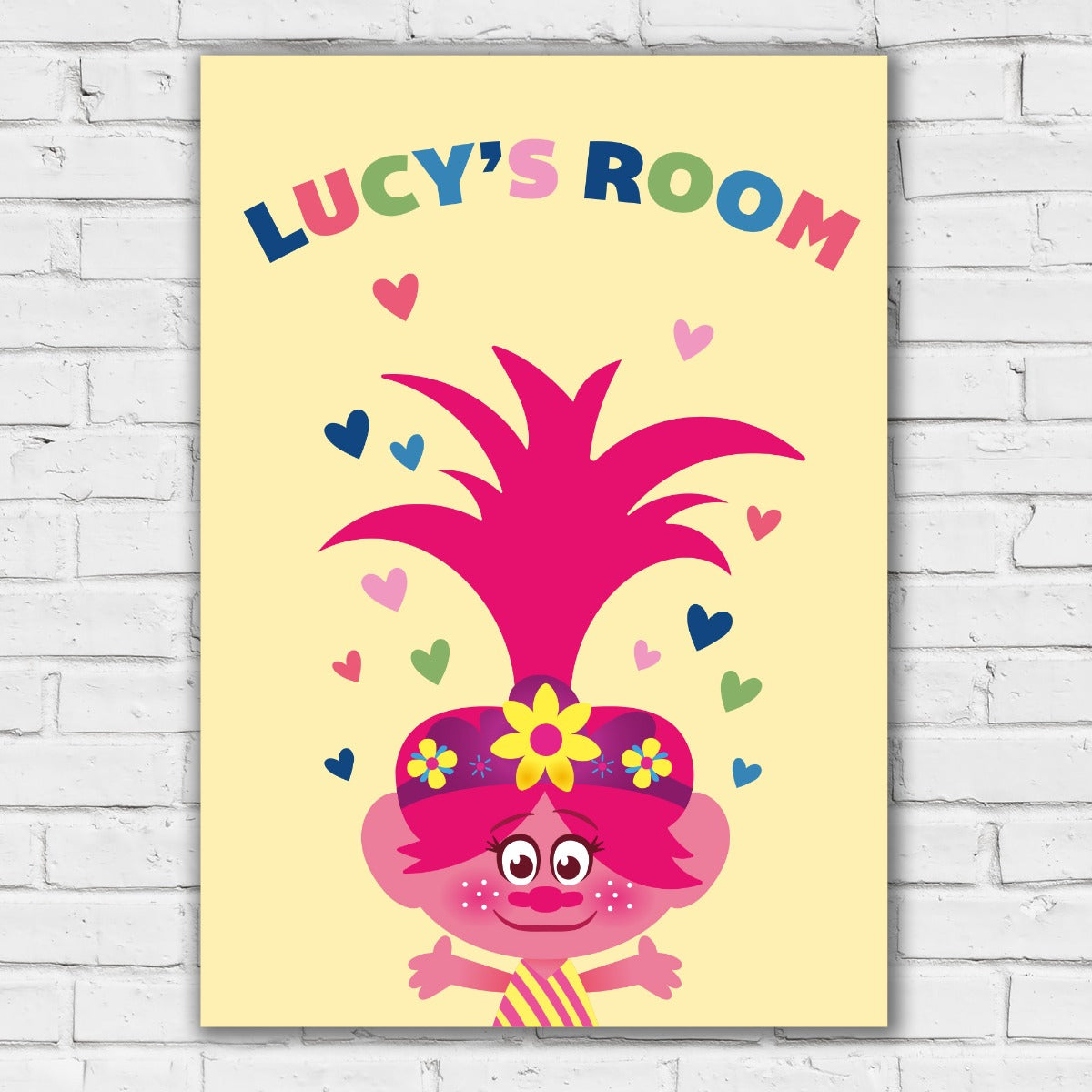 Trolls Print - Poppy Hearts Personalised