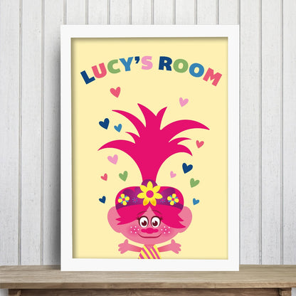 Trolls Print - Poppy Hearts Personalised