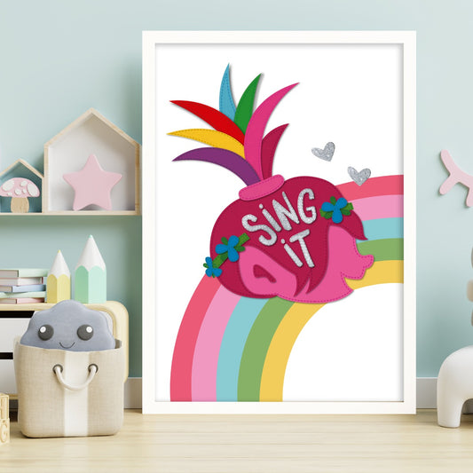 Trolls Print - Poppy Sing It Rainbow