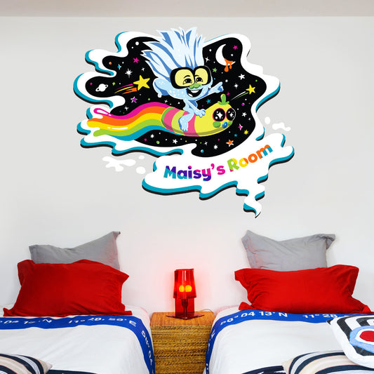 Trolls World Tour Tiny Diamond Personalised Rainbow Wall Sticker