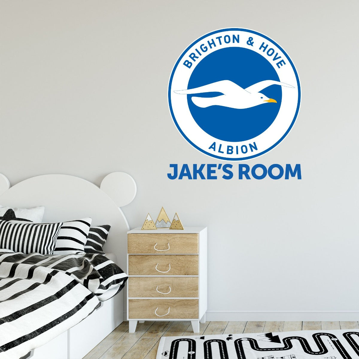 Brighton and Hove Albion Personalised Name and Crest Wall Sticker