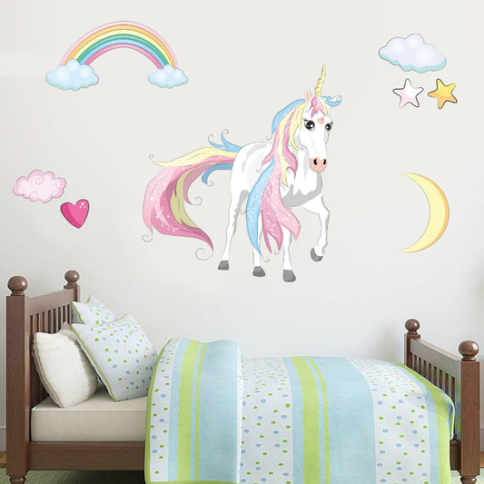 Unicorn Wall Sticker Unicorn Rainbow Cloud