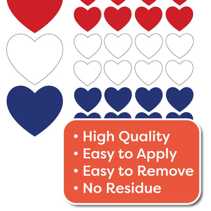 King Charles Coronation Union Jack Hearts Window Sticker Set