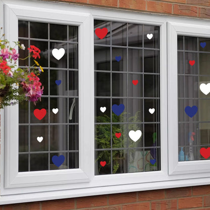 King Charles Coronation Union Jack Hearts Window Sticker Set