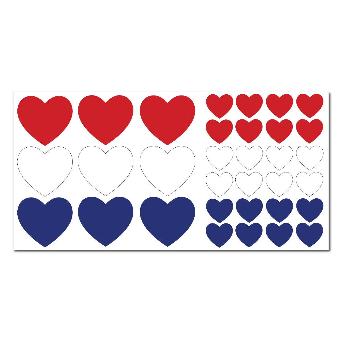 King Charles Coronation Union Jack Hearts Window Sticker Set