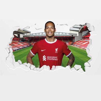 Liverpool FC Wall Sticker - Virgil Van Dijk 23/24 Broken Wall