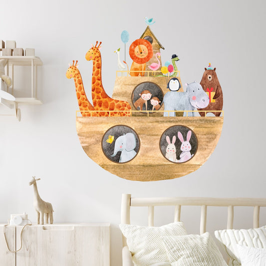 Nursery Wall Sticker - Watercolour Noah's Ark Animal