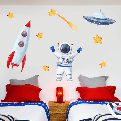 Watercolour Spaceman Wall Sticker Set