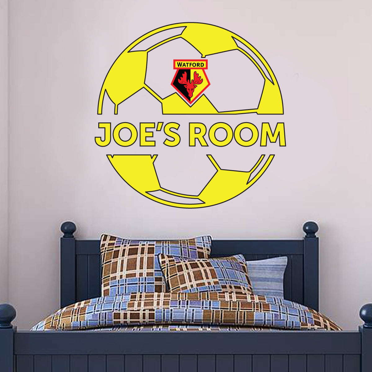 Watford Personalised Name Ball Design Wall Sticker