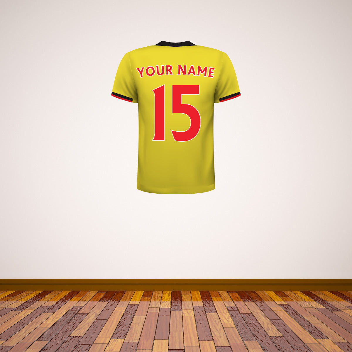 Watford Personalised Name and Number Shirt Wall Sticker