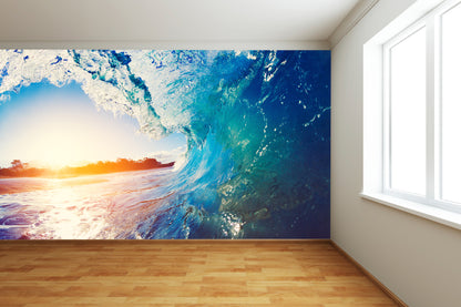 Ocean Wave at Sunrise Wall Mural