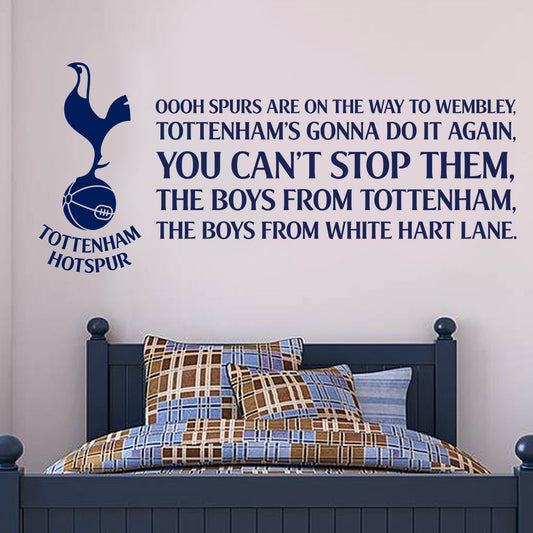 Tottenham Hotspur Spurs Go Marching In Song Wall Sticker Vinyl