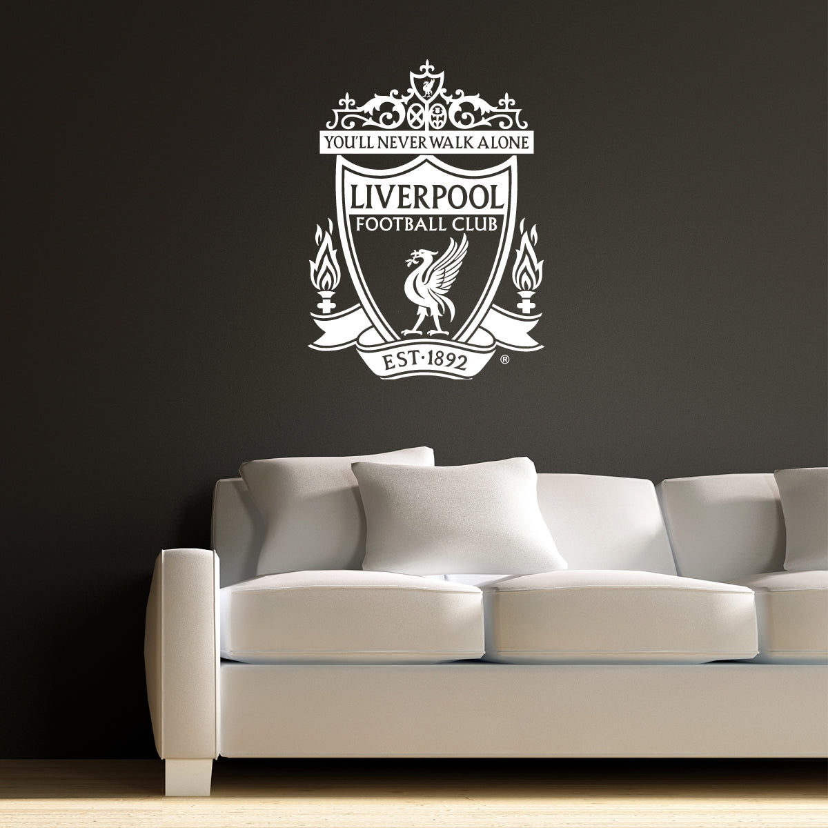Liverpool Football Club - One Colour Crest Wall Decal + LFC Wall Sticker Set