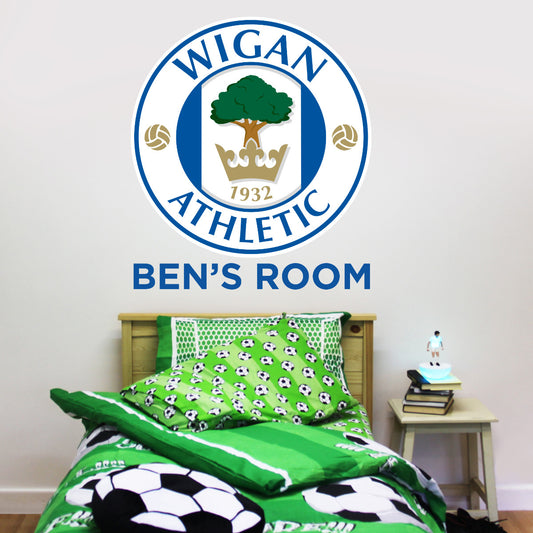 Wigan Athletic Crest Personalised Name Wall Sticker