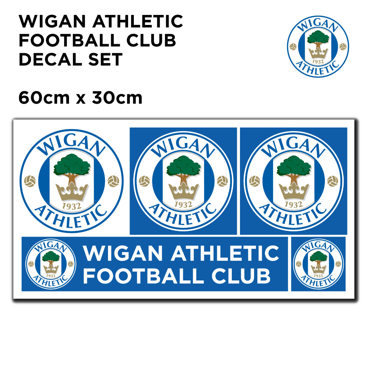 Wigan Athletic F.C. Crest & Personalised Name Wall Sticker