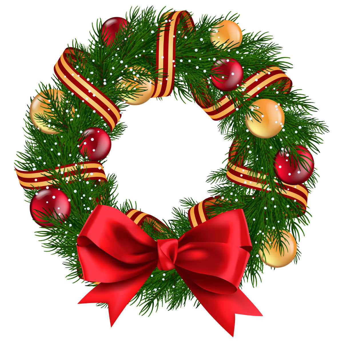 Christmas Wreath with Bow Wall Sticker
