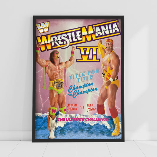 WWE Print - WrestleMania Ultimate Warrior and Hulk Hogan Poster