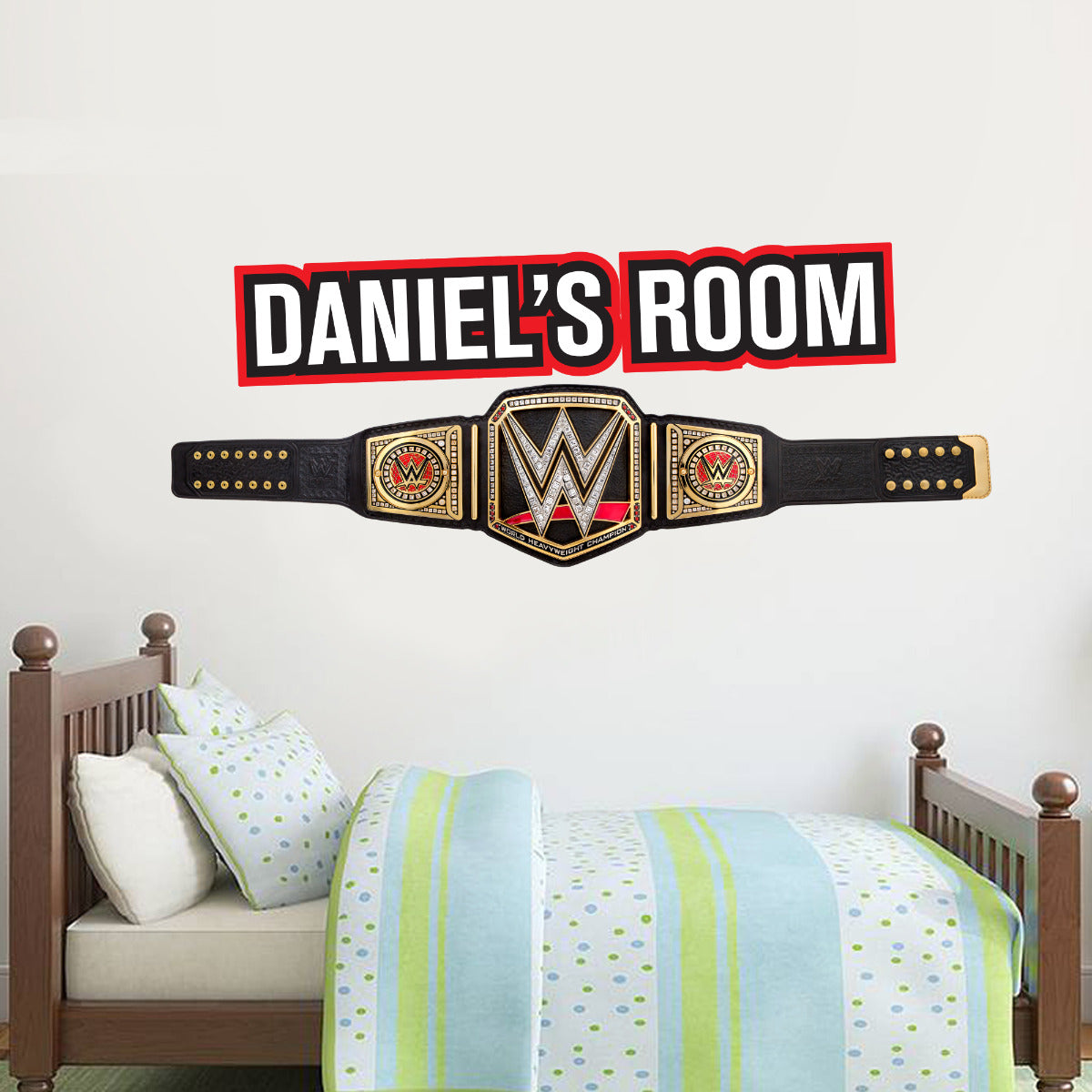 WWE Championship Belt Personalised Name Wall Sticker