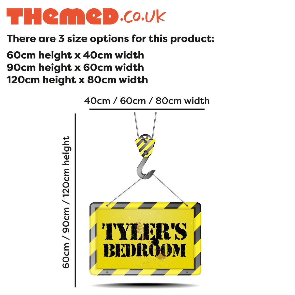 Yellow and Black Personalised Construction Sign