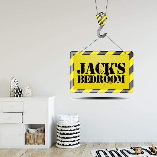 Yellow and Black Personalised Construction Sign