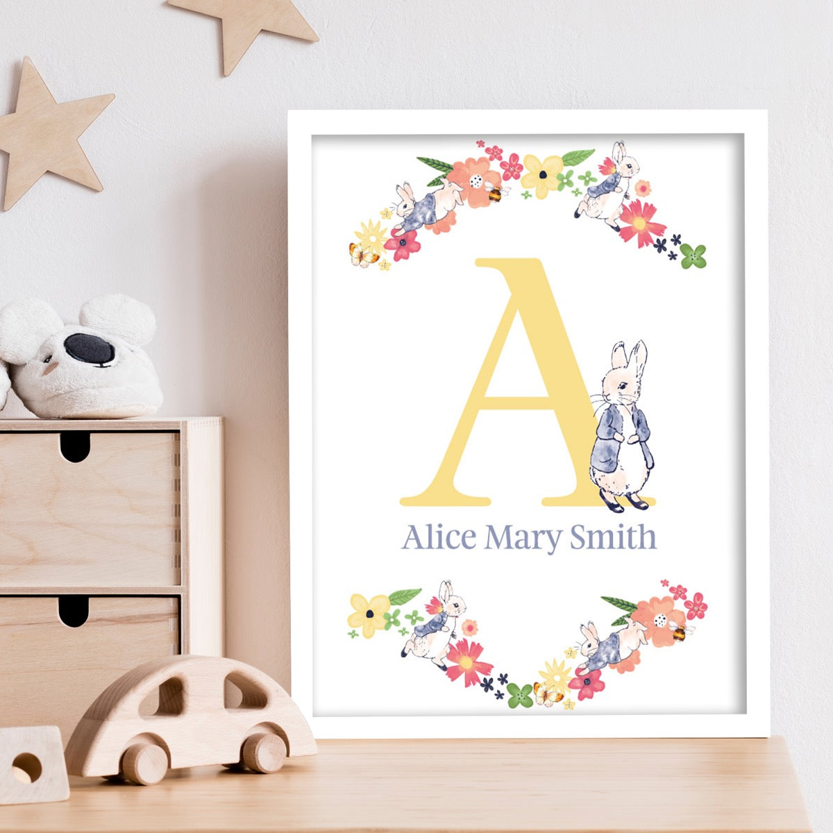 Peter Rabbit Print - Yellow Letter Personalised Name Print – www.themed ...