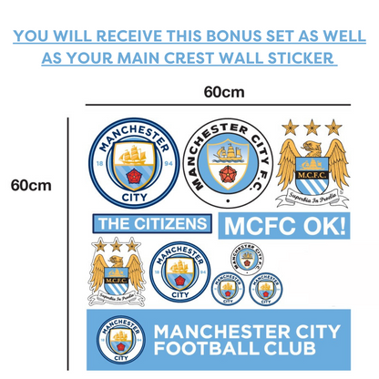 Manchester City Football Club - Badge + Bonus Wall Sticker Set