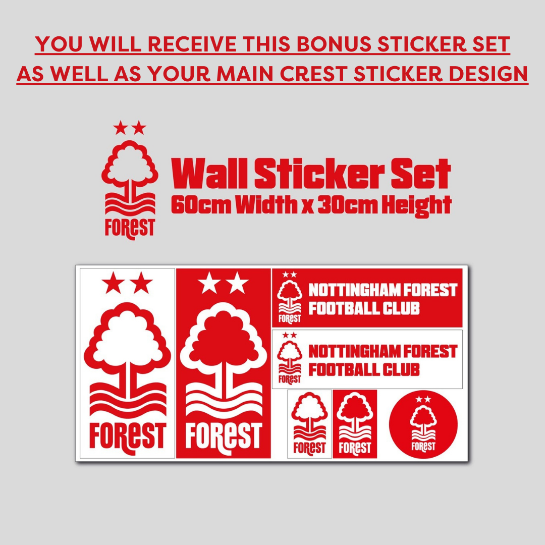 Nottingham Forest FC - Crest Wall Sticker + Forest Decal Set