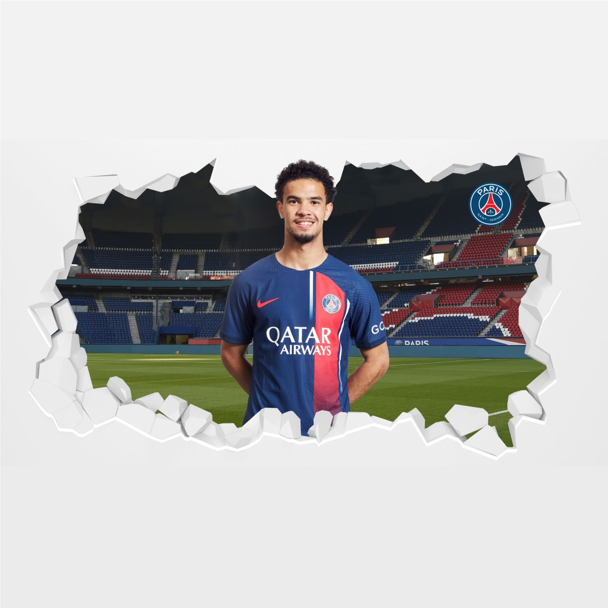 Paris Saint-Germain F.C. Zaïre-Emery Broken Wall Sticker